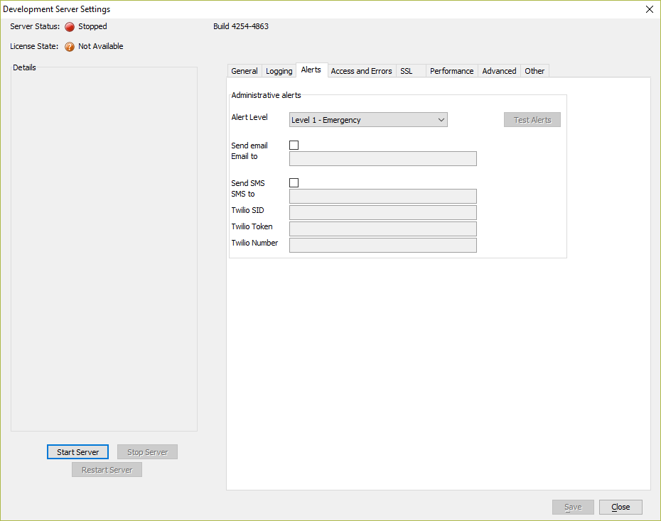 Alerts Settings